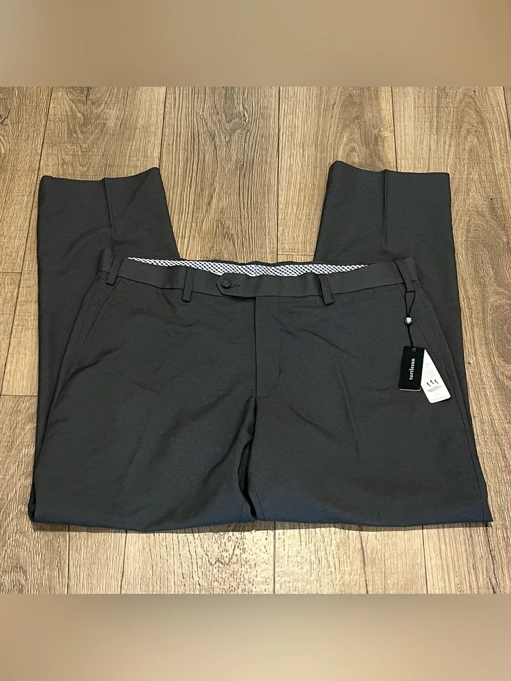Turtleson Men’s Size 40 Dress Pants Performance Trousers Slacks Charcoal